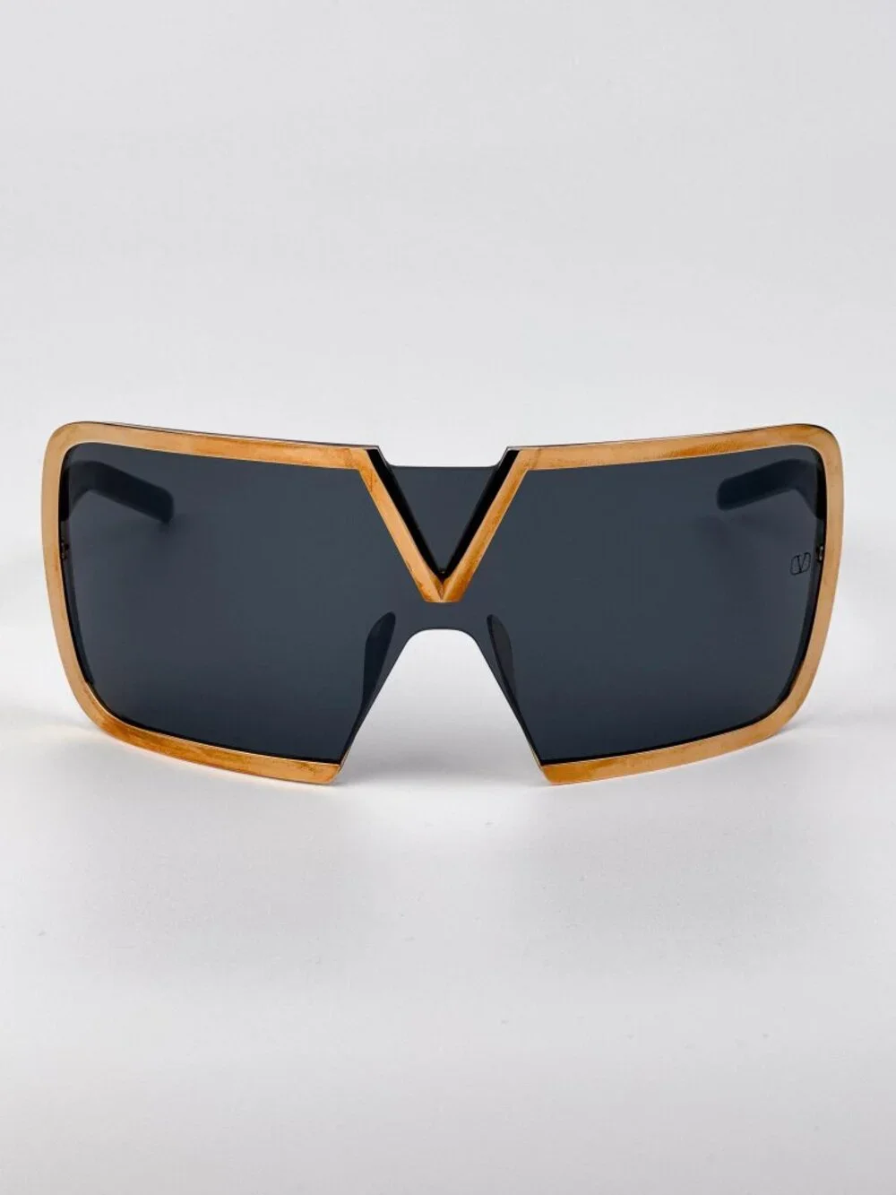 Valentino Sunglasses – Rose Gold Titanium Oversized Mask V-ROMASK VLS-120A A